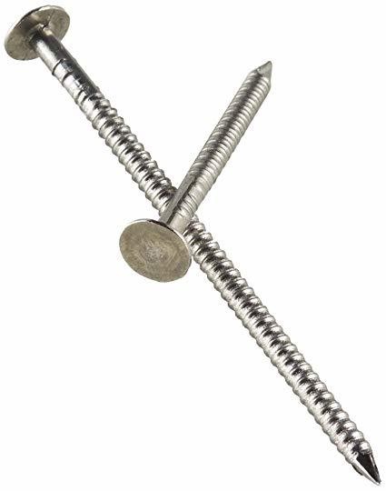 A2 Stainless Steel Annular Ring Shank Cladding Nails 50  1kg (appx  442nails in a bag) - Timberfocus
